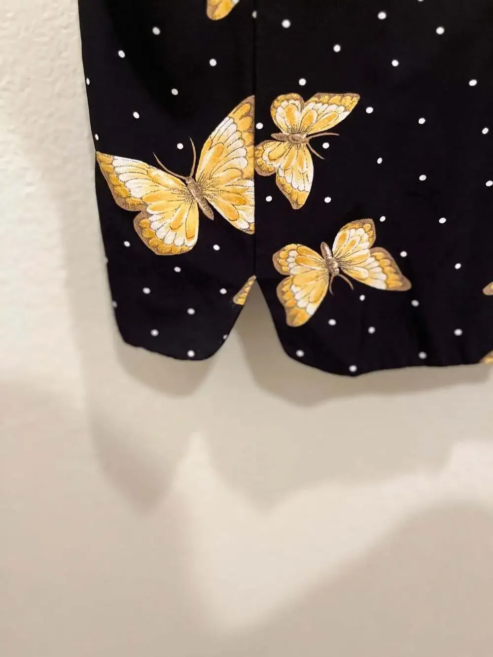 Vintage Morton Malaugillon Butterfly Polka Dot Button Front Vest Top